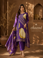 Rang-e-Noor Purple Crepe Silk Suit Set