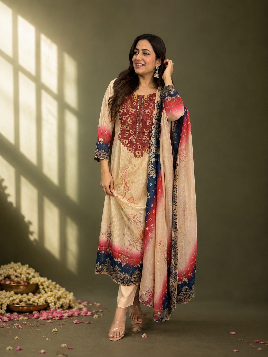Gulnaar Chinon  Mirror Work Suit Set