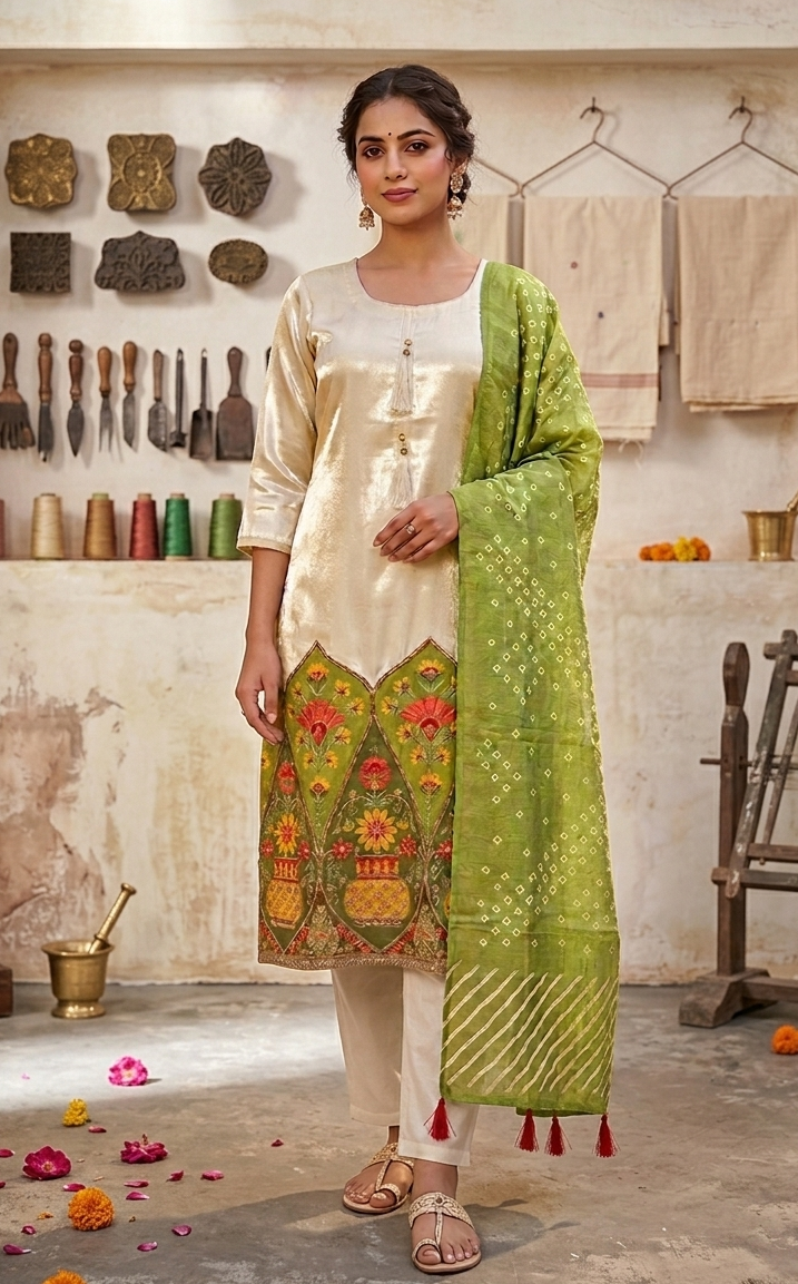 Mehreen Garden Embroidered Fandy Suit Set