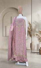 Rosé Blush Crystal Crush Unstitched Suit Set