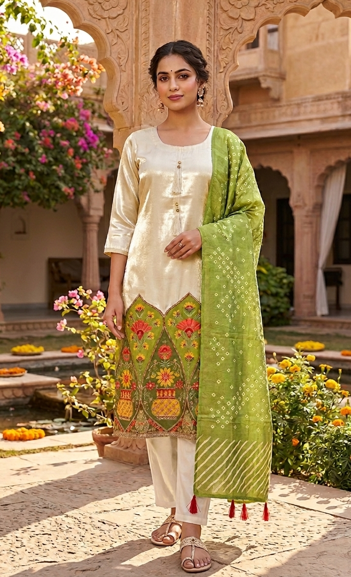 Mehreen Garden Embroidered Fandy Suit Set