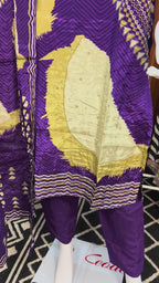 Rang-e-Noor Purple Crepe Silk Suit Set