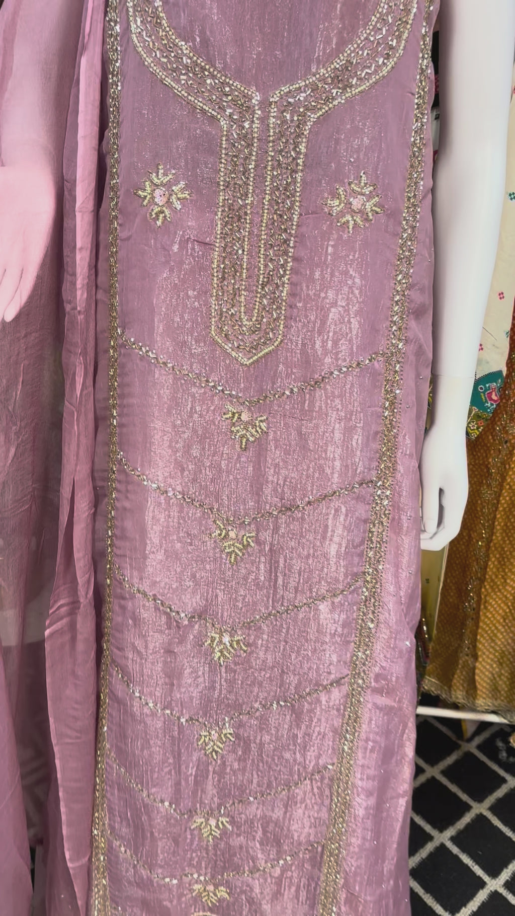 Rosé Blush Crystal Crush Unstitched Suit Set